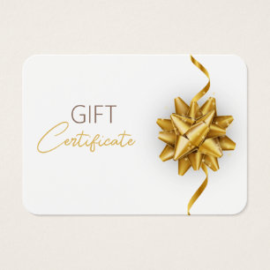 Gold Bow Classy Luminous Elegant White Gift Card
