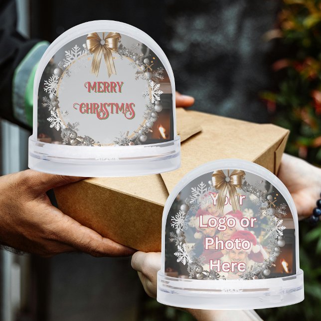Gold Bow Snowflake Wreath Customer Appreciation Snowglobe (Creator Uploaded)
