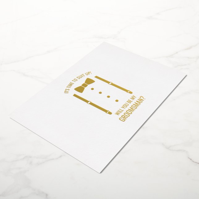 Gold Bow Tie Personalised Groomsman Proposal (Rotated)