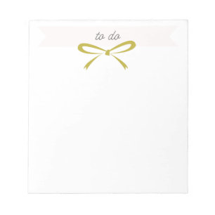 Gold Bow "To Do" Notepad