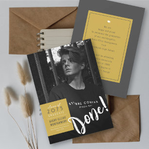 Gold Box Done! Modern Minimalist Graduation Photo Announcement
