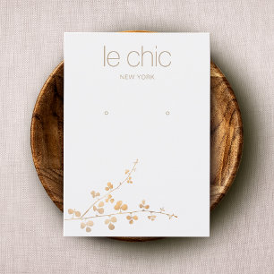 Gold Branch Handmade Earring Display Holder Business Card