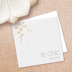 Gold Branch Handmade Square Earring Display Holder Business Card