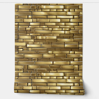 Gold Bricks Golden Patterns Elegant Minimalist Wallpaper
