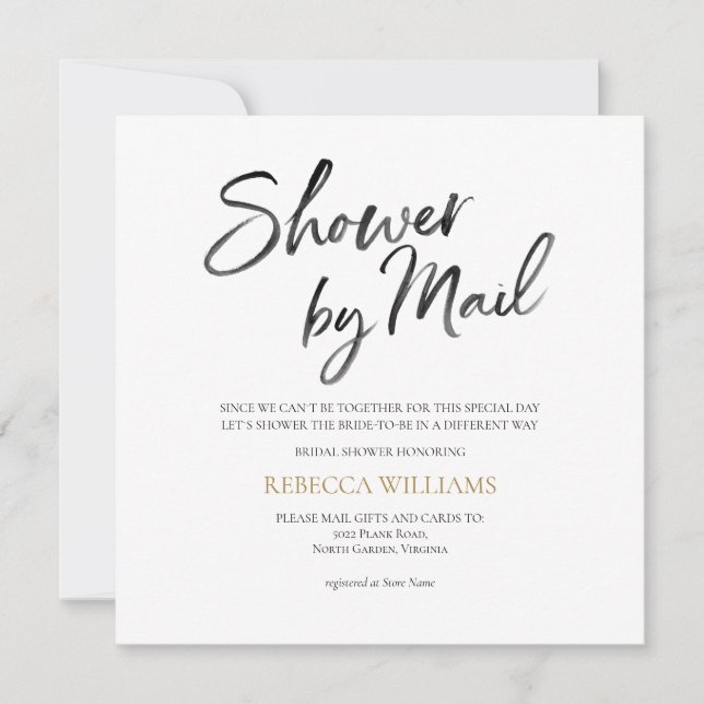 Gold Bridal Shower by Mail Invitation (Front)