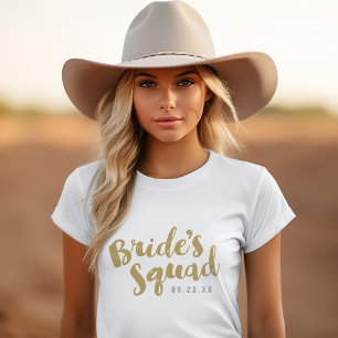 Gold Bride's Squad Personalised Bridal Party Tanks