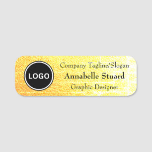 Gold Bright Luxury Elegant Name Tag