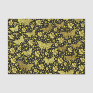 gold,bright, shiny, butterflies, exclusive tissue paper