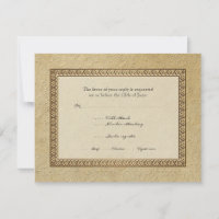Gold Brocade Damask Floral Formal Elegant RSVP