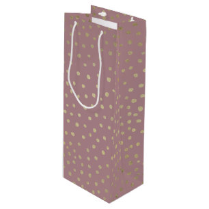 Gold Bronze Dot Pattern Gift Bag