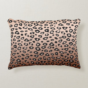 Gold Bronze Leopard Print Decorative Cushion