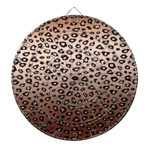 Gold Bronze Leopard Print Ombre Dartboard