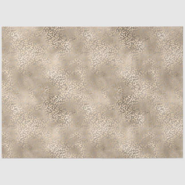 Gold Bronze Leopard Print Tissue Paper (Front)