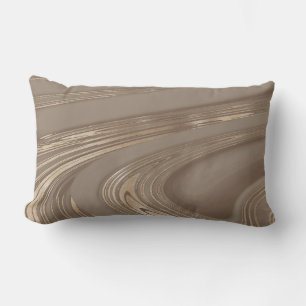Gold Bronze Marble Swirl Reversible Lumbar Pillow