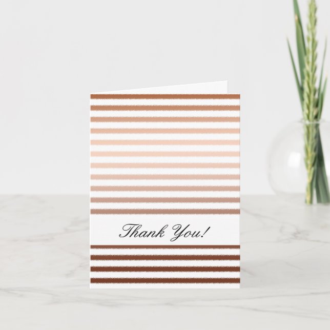 Gold Bronze Ombre Stripes Thank You (Front)