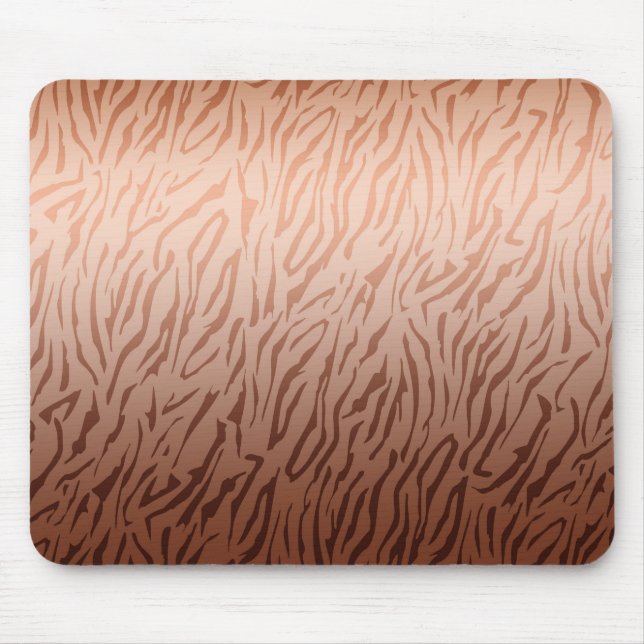 Gold Bronze Ombre Tiger Print Mouse Pad (Front)