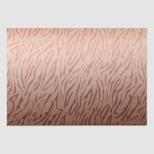 Gold Bronze Ombre Tiger Print Tissue Paper (Front)