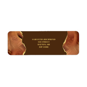 Gold Brown Agate Return Address Label