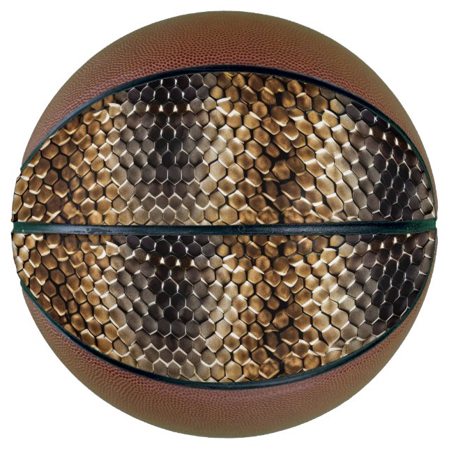 Gold Brown Black Ivory Snake Skin Basketball (Front)