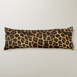 Gold Brown Black Leopard Print Body Cushion
