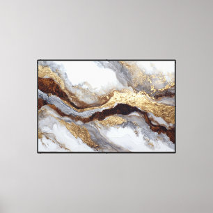 Gold, Brown & Gray Geode Layers Abstract Wall Art