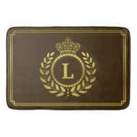 Gold Brown Laurel Wreath Crown Royal Monogrammed 