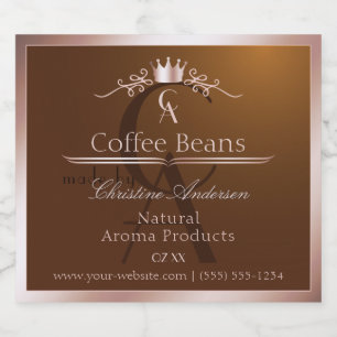 Gold Brown Product Label Rosegold Frame Monogram