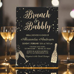 Gold Brunch & Bubbly Bridal Shower Invitation<br><div class="desc">Brunch and Bubbly Black Gold Faux Foil Bridal Shower Party Invitation. This Modern and Elegant Brunch and Bubbly invitation is perfect for the Bridal Shower looking to celebrate in Gold Foil. The invitation contains a champagne bottle, glasses and lots of fizz! If you would like matching customised items, please contact...</div>