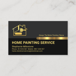 Gold Brush Grey Black Layer Gold Tab Business Card