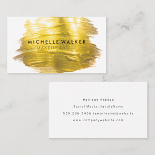 Gold Brush Paint Stroke Business Card