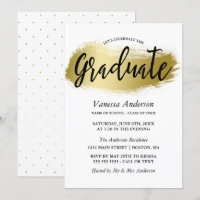 Gold Brush Stroke Graduation Party
