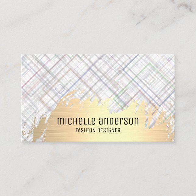 Gold Brushed | Abstract Modern Art | Artist Business Card (Front)