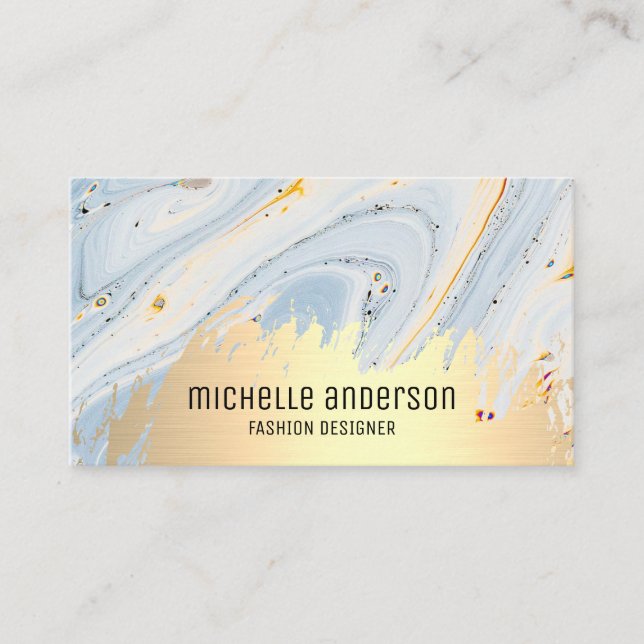 Gold Brushed | Abstract Modern Art Business Card (Front)