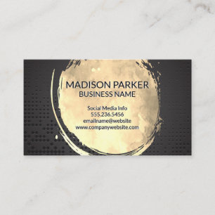Gold Brushed   Black Metal Background Business Card