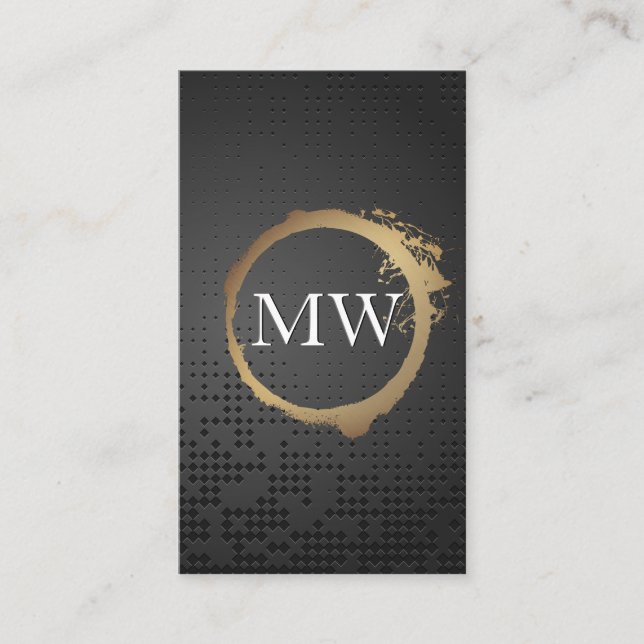 Gold Brushed | Black Metal Background Business Card (Front)