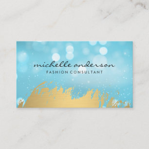 Gold Brushed   Bokeh Sparkle Background Business Card