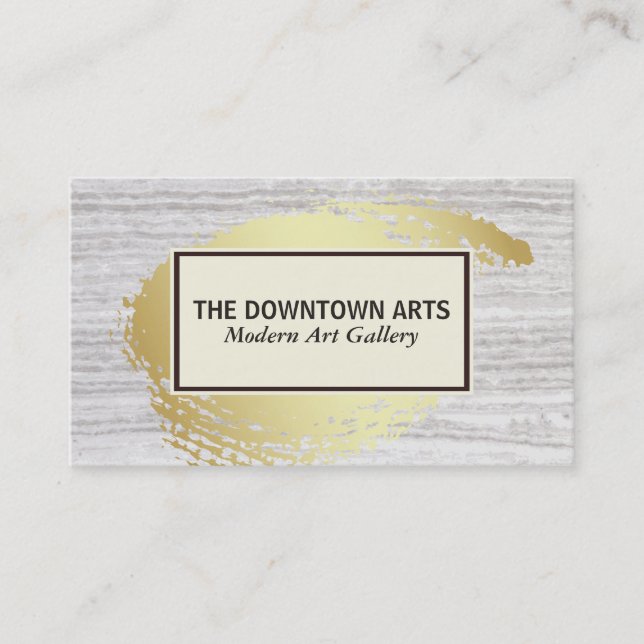Gold Brushed Chic Texture Business Card (Front)