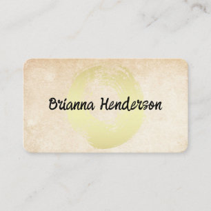 Gold Brushed Circle   Textured Background Business Card
