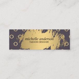 Gold Brushed   Hexagon Pattern Designer Mini Business Card
