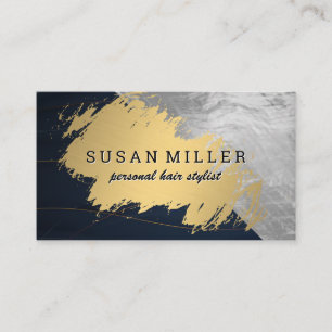 Gold Brushed Leather   Metal Foil Business Card