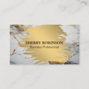 Gold Brushed   Marble Background Business Card