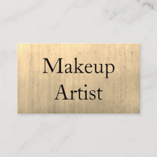 Gold Brushed Metal Hair Stylist Makeup Artist Business Card