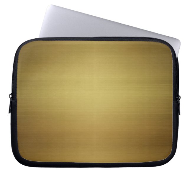 Gold Brushed Metal Laptop Sleeve (Front)