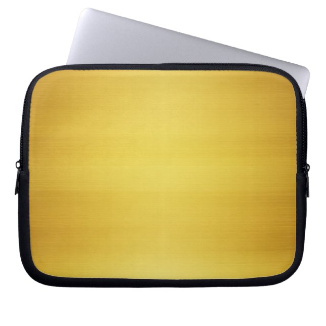 Gold Brushed Metal Laptop Sleeve (Front)