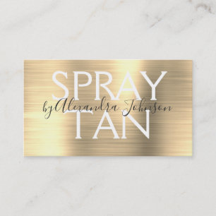 Gold Brushed Metal Spray Tan Business Card