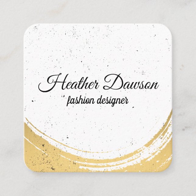 Gold Brushed / Speckled Square Business Card (Front)