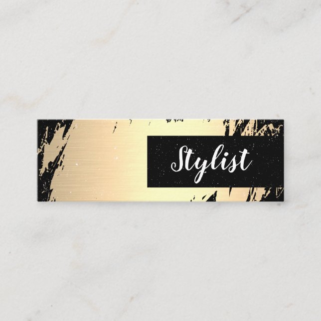 Gold Brushed / Stylist Mini Business Card (Front)