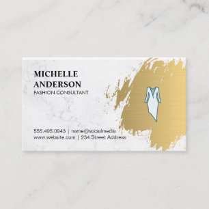 Gold Brushed Wardrobe Artist Fashion Designer Business Card