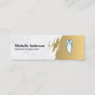 Gold Brushed Wardrobe Artist Fashionista Mini Business Card