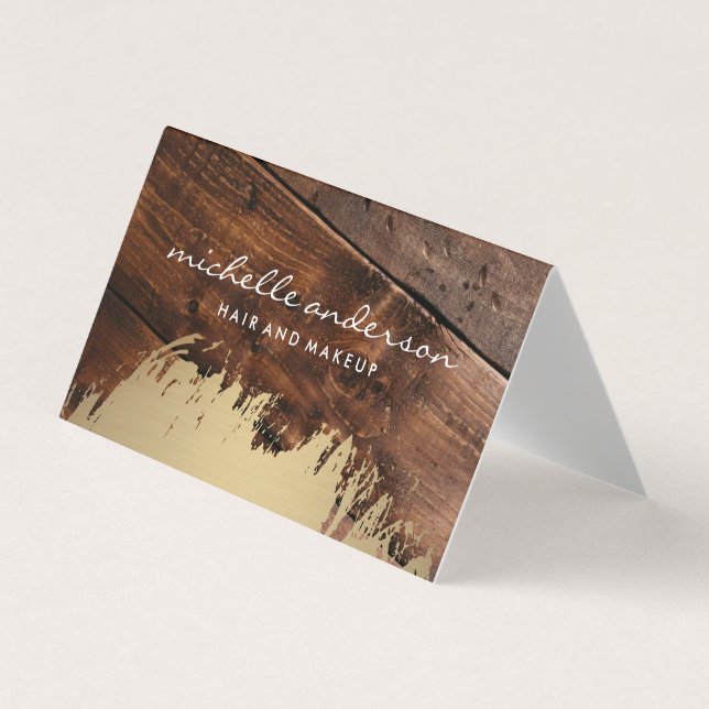 Gold Brushed | Wood Business Card (Front)